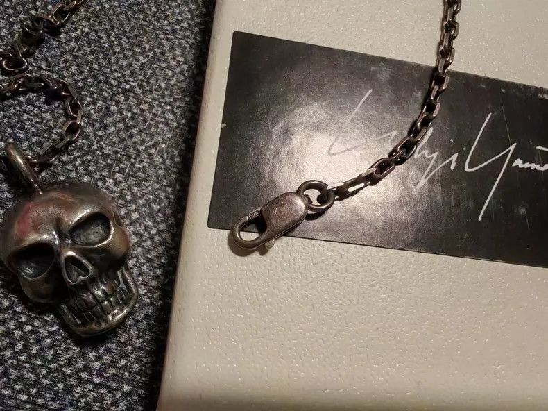 Loro Piana Yohji Yamamoto Silver Skull Pendant Necklace Size ONE SIZE - 3 Thumbnail