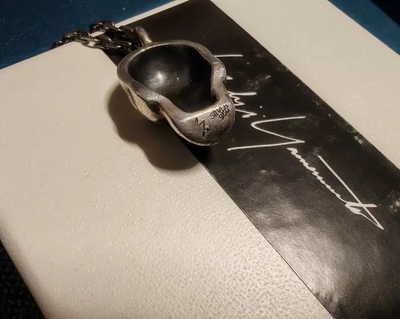 Loro Piana Yohji Yamamoto Silver Skull Pendant Necklace Size ONE SIZE - 2 Thumbnail