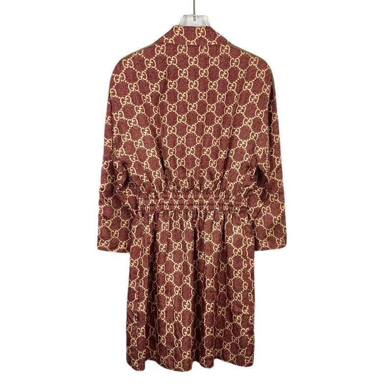 Gucci gucci brown logo zip-neck dress with waist details-dmc Size S / US 4 / IT 40 - 2 Thumbnail