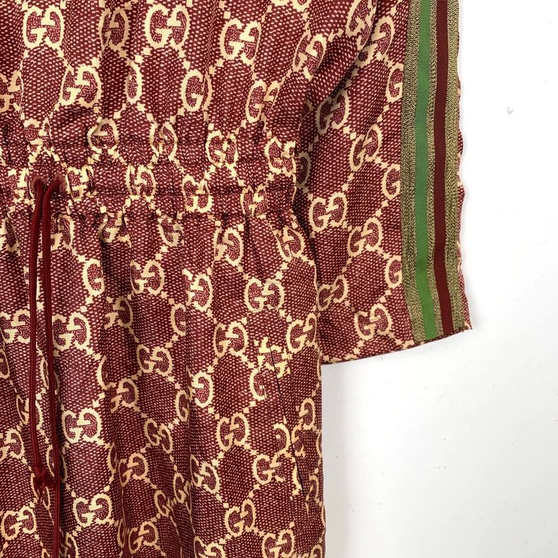 Gucci gucci brown logo zip-neck dress with waist details-dmc Size S / US 4 / IT 40 - 4 Thumbnail