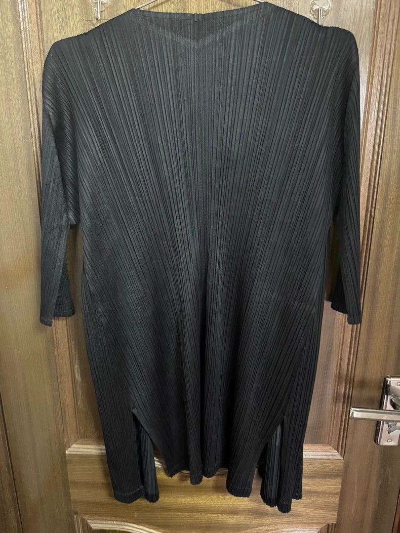 Issey Miyake pleats please black cardigan with slit design-dmc Size US M / EU 48-50 / 2 - 2 Thumbnail