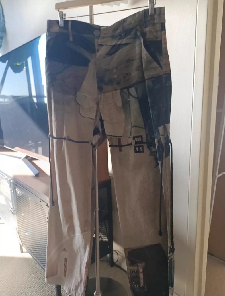 Anonymous Club khaki drawstring straight leg trousers Size US 31 - 2 Thumbnail