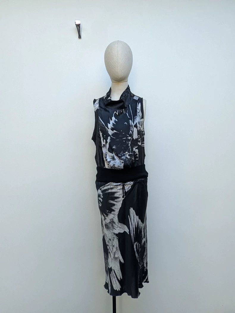 Ann Demeulemeester elegant black silk dress by ann demeulemeester - dmc Size 22" - 3 Thumbnail