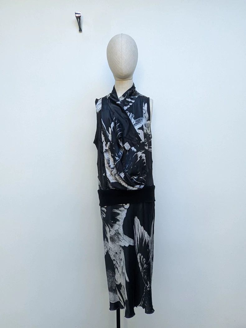 Ann Demeulemeester elegant black silk dress by ann demeulemeester - dmc Size 22" - 2 Thumbnail