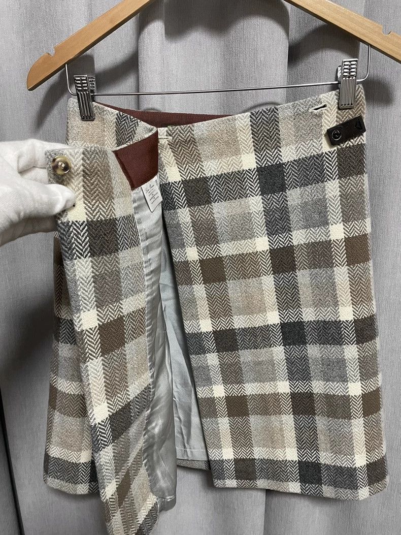 Loro Piana gray plaid wool and cashmere skirt - dmc Size 38" / US 16 / IT 52 - 4 Thumbnail