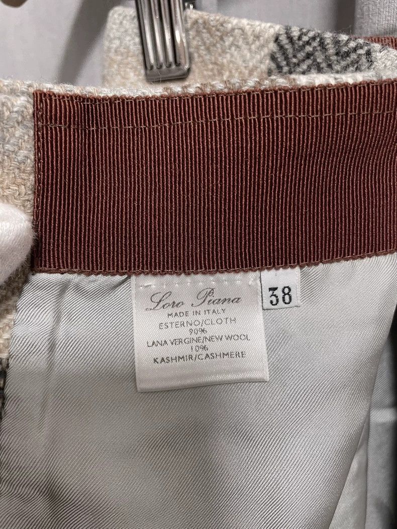 Loro Piana gray plaid wool and cashmere skirt - dmc Size 38" / US 16 / IT 52 - 7 Thumbnail