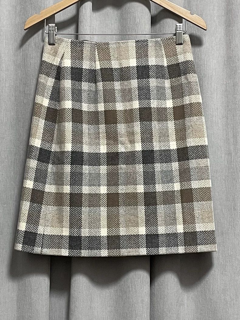 Loro Piana gray plaid wool and cashmere skirt - dmc Size 38" / US 16 / IT 52 - 5 Thumbnail