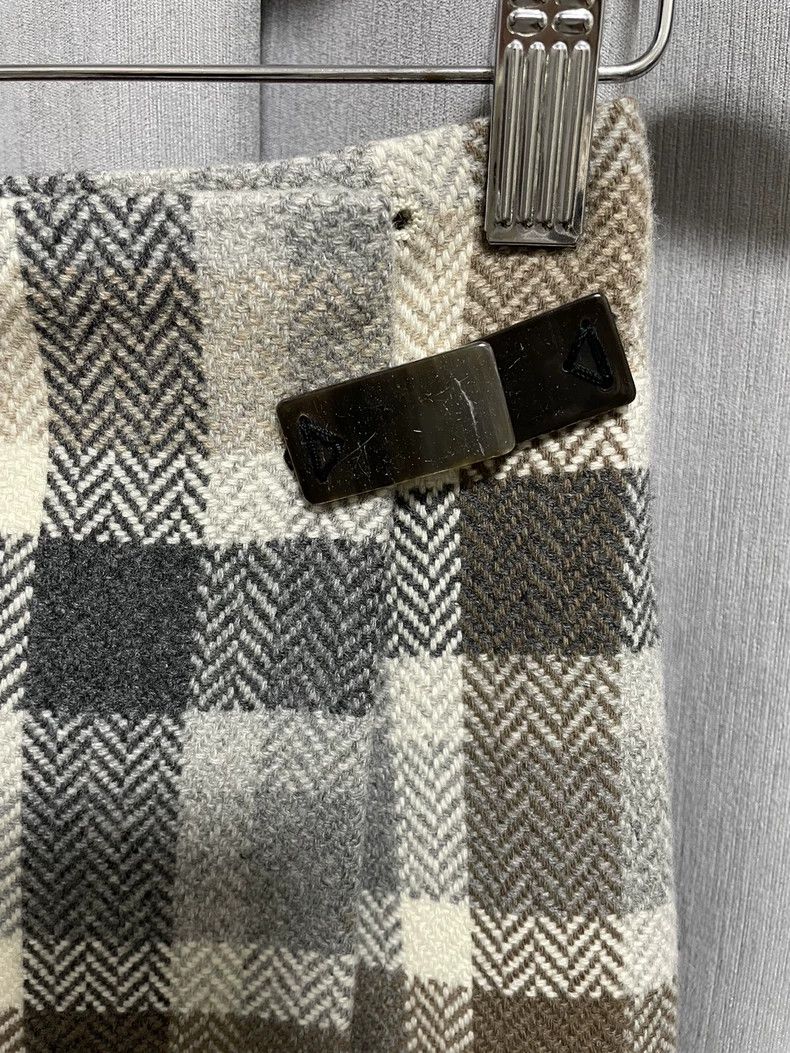 Loro Piana gray plaid wool and cashmere skirt - dmc Size 38" / US 16 / IT 52 - 2 Thumbnail