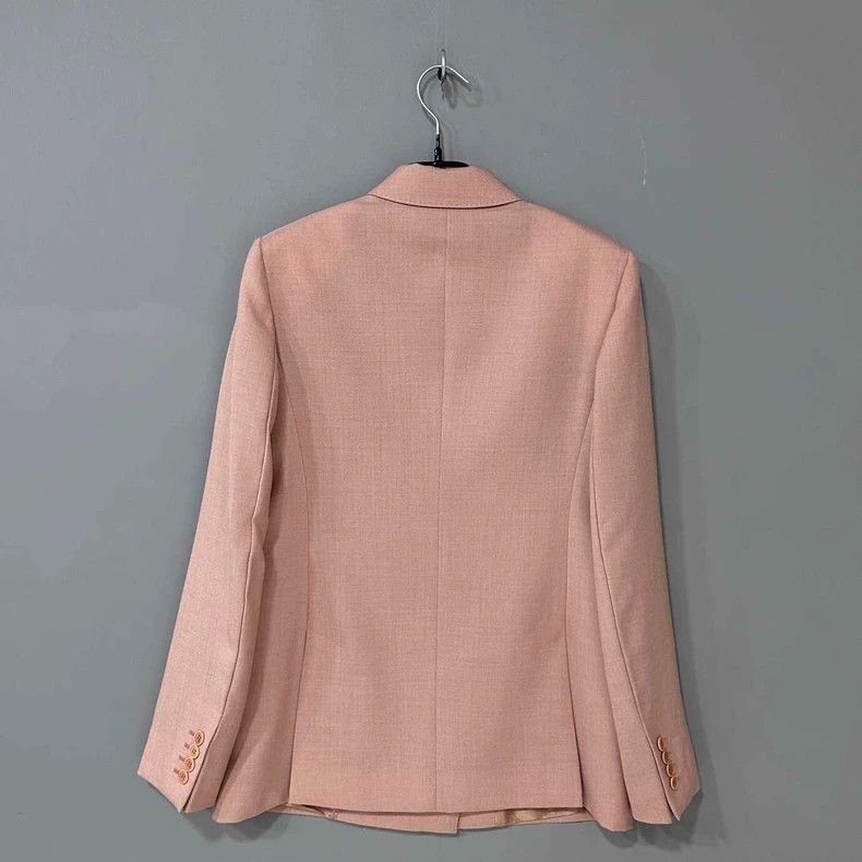 Max Mara MaxMara Pink Double-Breasted Blazer Size L / US 10 / IT 46 - 4 Thumbnail