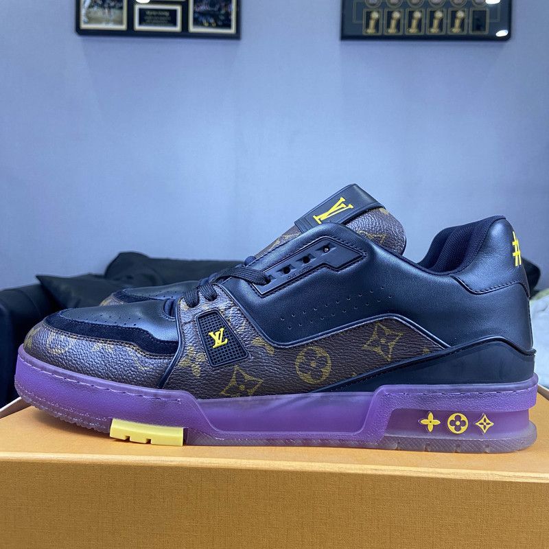 Louis Vuitton Louis Vuitton Trainer Sneakers in Lakers Purple 0079 Size US 10.5 / EU 43-44 - 6 Thumbnail