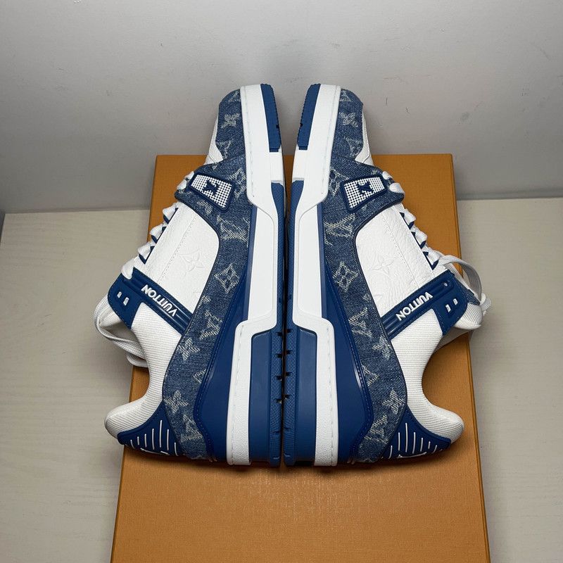 Louis Vuitton Louis Vuitton Denim White Low-Top Fashion Sneakers 0079 Size US 9.5 / EU 42-43 - 8 Thumbnail