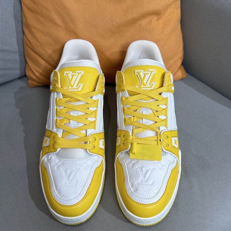 Louis Vuitton Louis Vuitton Yellow Low-Top Fashion Sneakers 0079 Size US 10 / EU 43 - 2 Thumbnail