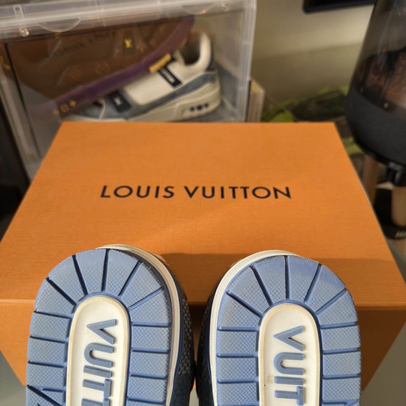 Louis Vuitton Louis Vuitton Blue Leather Trainer Low-Top Sneakers 0079 Size US 8 / EU 41 - 8 Thumbnail