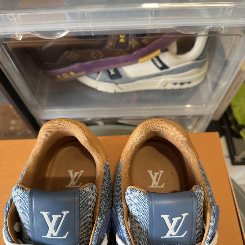 Louis Vuitton Louis Vuitton Blue Leather Trainer Low-Top Sneakers 0079 Size US 8 / EU 41 - 13 Thumbnail