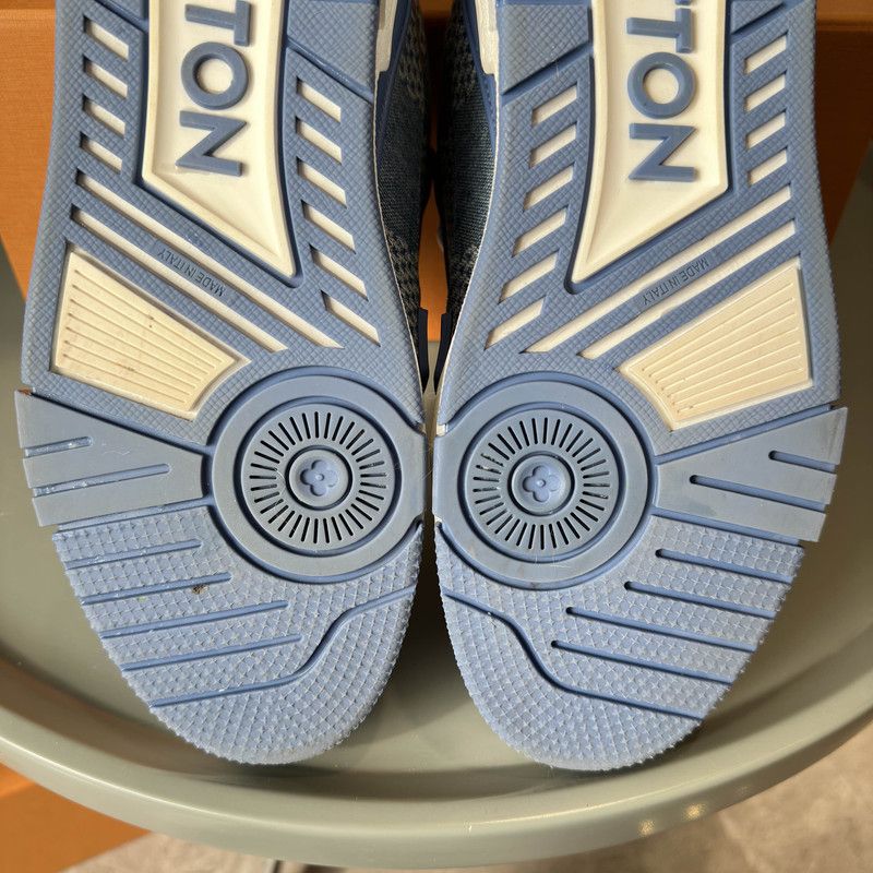 Louis Vuitton Louis Vuitton Blue Leather Trainer Low-Top Sneakers 0079 Size US 8 / EU 41 - 7 Thumbnail