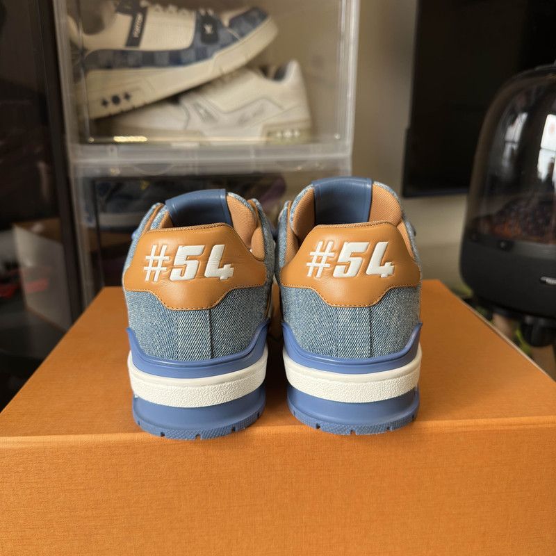 Louis Vuitton Louis Vuitton Blue Leather Trainer Low-Top Sneakers 0079 Size US 8 / EU 41 - 3 Thumbnail