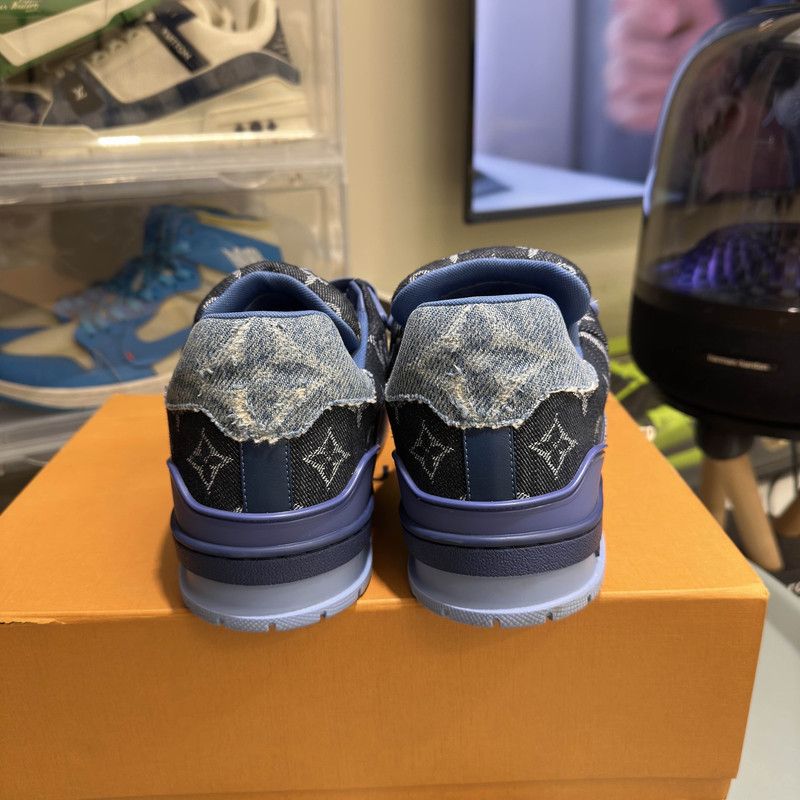 Louis Vuitton Louis Vuitton Blue Denim Low-Top Trainers 0079 Size US 10.5 / EU 43-44 - 3 Thumbnail