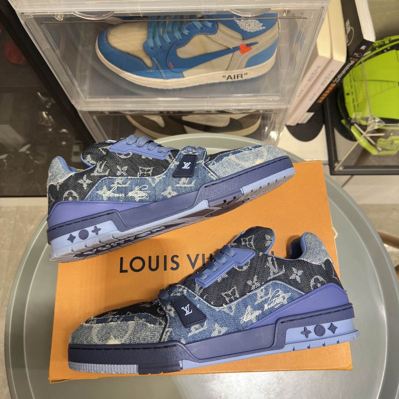 Louis Vuitton Louis Vuitton Blue Denim Low-Top Trainers 0079 Size US 10.5 / EU 43-44 - 8 Thumbnail