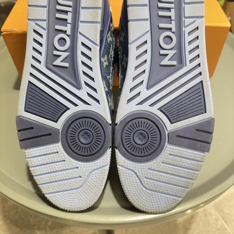 Louis Vuitton Louis Vuitton Blue Denim Low-Top Trainers 0079 Size US 10.5 / EU 43-44 - 6 Thumbnail