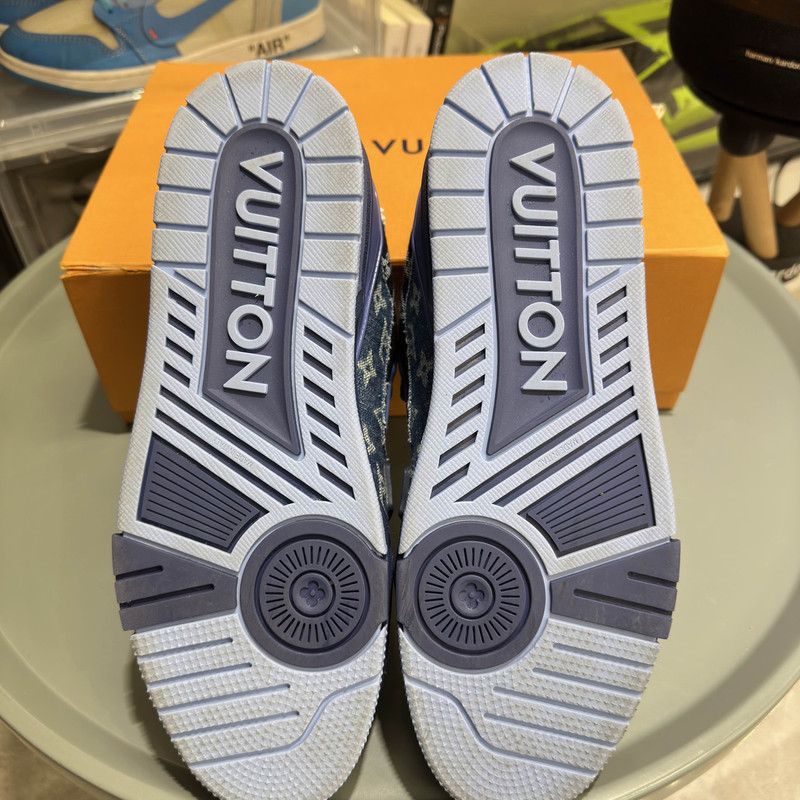 Louis Vuitton Louis Vuitton Blue Denim Low-Top Trainers 0079 Size US 10.5 / EU 43-44 - 4 Thumbnail