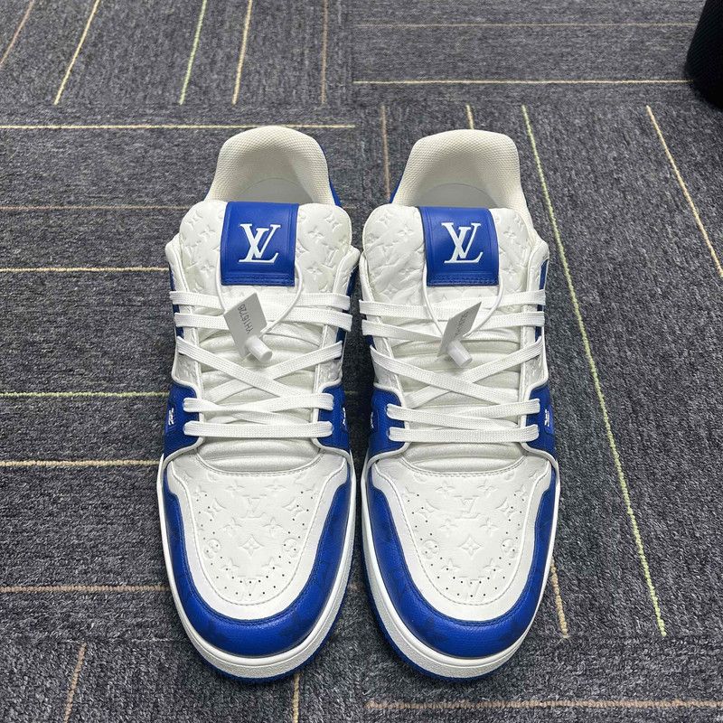 Louis Vuitton Louis Vuitton Blue and White Low-Top Trainers 0079 Size US 11 / EU 44 - 2 Thumbnail