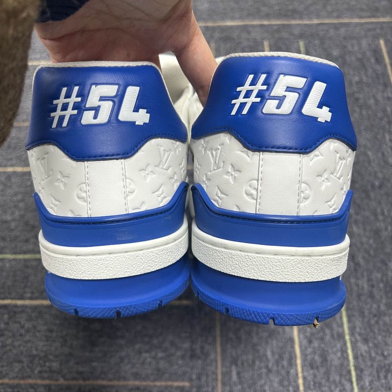 Louis Vuitton Louis Vuitton Blue and White Low-Top Trainers 0079 Size US 11 / EU 44 - 3 Thumbnail