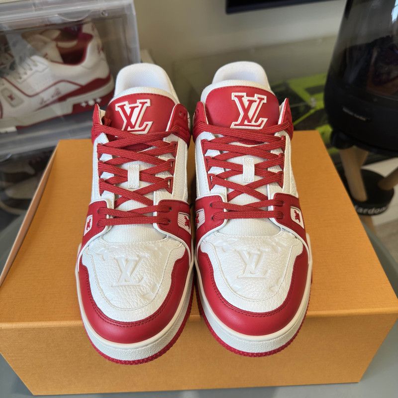 Louis Vuitton Louis Vuitton Red Trainer Fashion Sneakers for Men 0079 Size US 9 / EU 42 - 2 Thumbnail