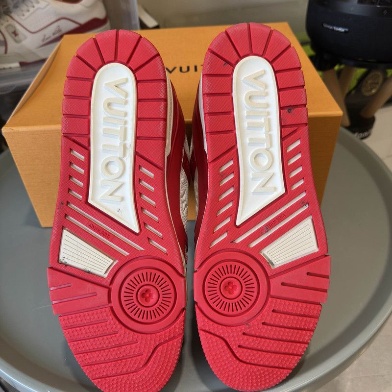 Louis Vuitton Louis Vuitton Red Trainer Fashion Sneakers for Men 0079 Size US 9 / EU 42 - 4 Thumbnail