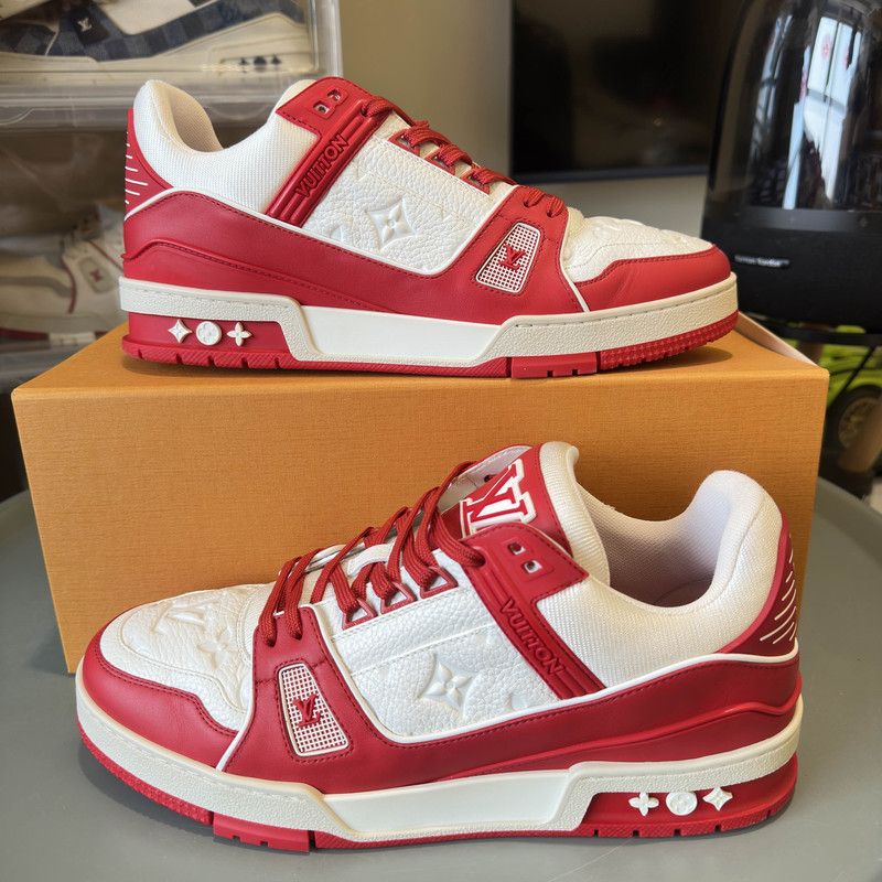 Louis Vuitton Louis Vuitton Red Trainer Fashion Sneakers for Men 0079 Size US 9 / EU 42 - 10 Thumbnail