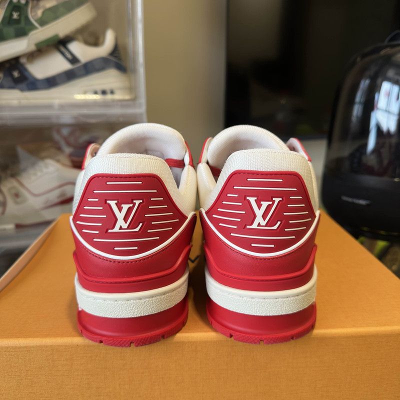 Louis Vuitton Louis Vuitton Red Trainer Fashion Sneakers for Men 0079 Size US 9 / EU 42 - 3 Thumbnail