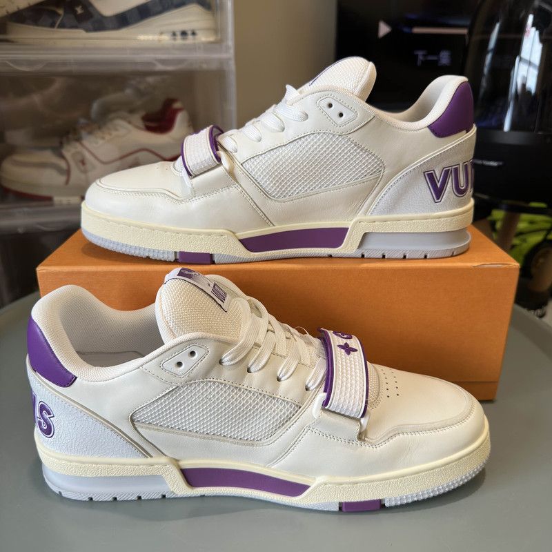 Louis Vuitton Louis Vuitton Trainer White Purple Fashion Sneakers 0079 Size US 10.5 / EU 43-44 - 8 Thumbnail