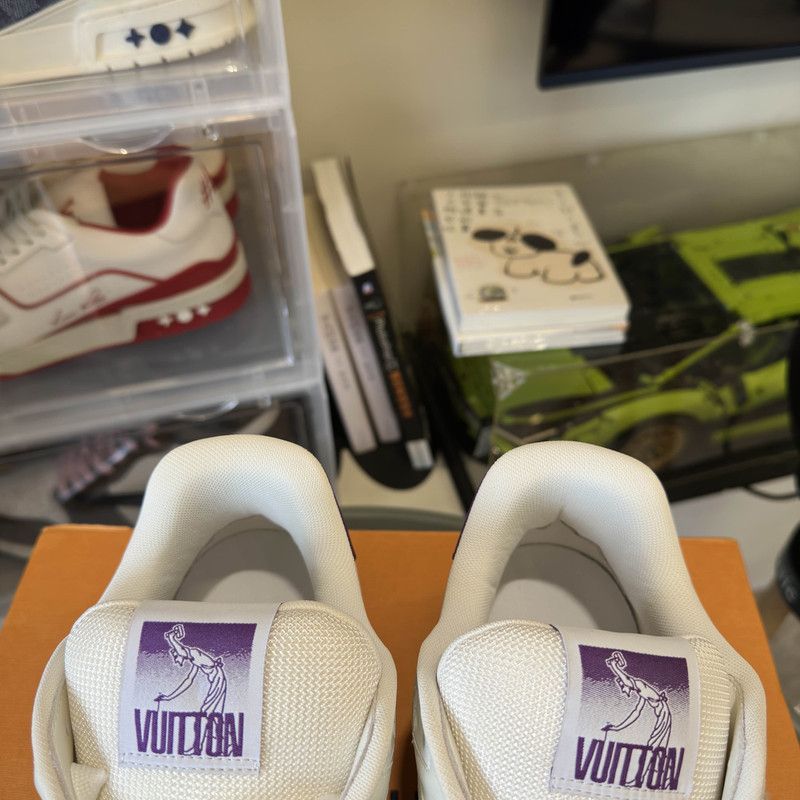 Louis Vuitton Louis Vuitton Trainer White Purple Fashion Sneakers 0079 Size US 10.5 / EU 43-44 - 10 Thumbnail
