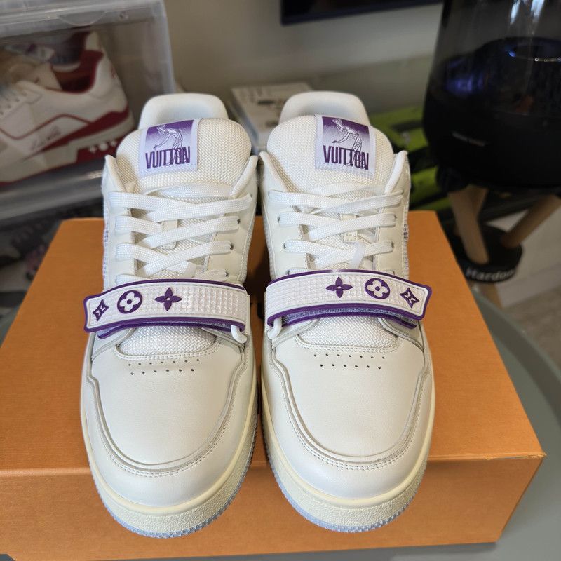 Louis Vuitton Louis Vuitton Trainer White Purple Fashion Sneakers 0079 Size US 10.5 / EU 43-44 - 2 Thumbnail