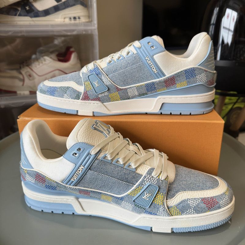 Louis Vuitton Louis Vuitton Trainer Low Top Denim Sneakers 0079 Size US 12 / EU 45 - 9 Thumbnail