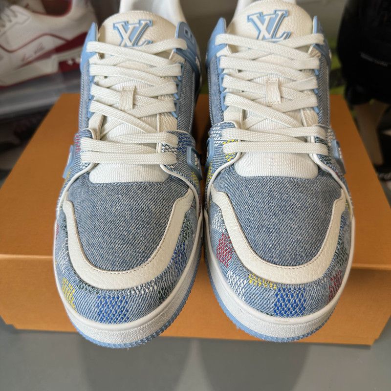 Louis Vuitton Louis Vuitton Trainer Low Top Denim Sneakers 0079 Size US 12 / EU 45 - 10 Thumbnail