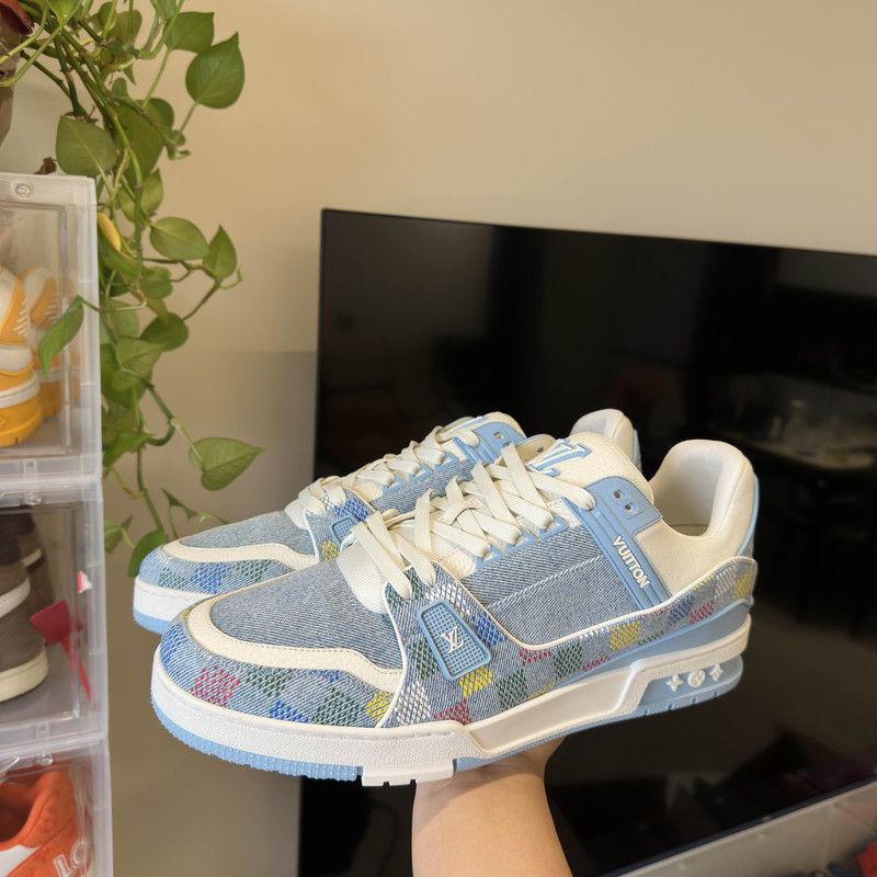 Louis Vuitton Louis Vuitton Trainer Low Top Denim Sneakers 0079 Size US 12 / EU 45 - 12 Thumbnail