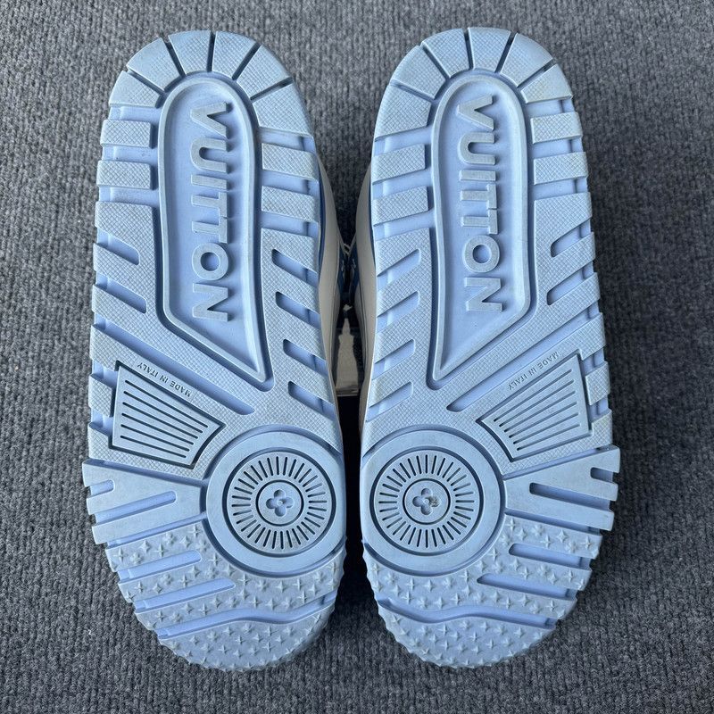 Louis Vuitton Louis Vuitton Trainer Maxi Low Top Sneakers White Blue 0079 Size US 9.5 / EU 42-43 - 4 Thumbnail