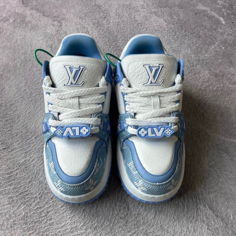 Louis Vuitton Louis Vuitton Trainer Maxi Blue and White Sneakers 0079 Size US 7.5 / EU 40-41 - 2 Thumbnail