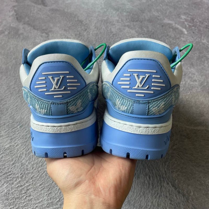Louis Vuitton Louis Vuitton Trainer Maxi Blue and White Sneakers 0079 Size US 7.5 / EU 40-41 - 3 Thumbnail