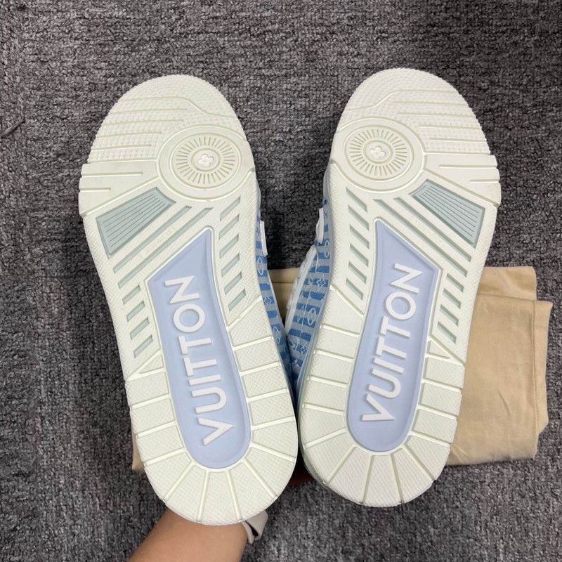 Louis Vuitton Louis Vuitton Blue Trainer Low Top Sneakers 0079 Size US 7.5 / EU 40-41 - 4 Thumbnail