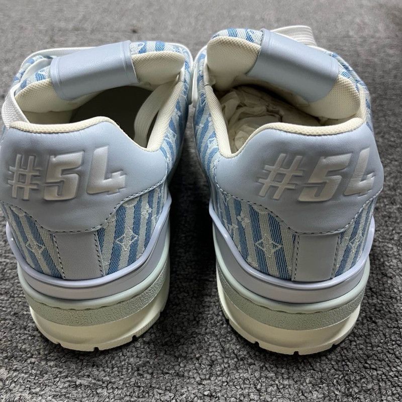 Louis Vuitton Louis Vuitton Blue Trainer Low Top Sneakers 0079 Size US 7.5 / EU 40-41 - 3 Thumbnail