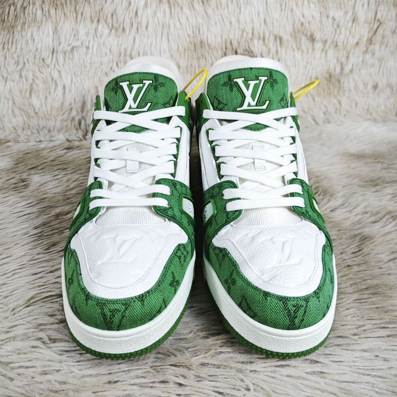 Louis Vuitton Louis Vuitton Green and White Trainer Sneakers 0079 Size US 9.5 / EU 42-43 - 2 Thumbnail