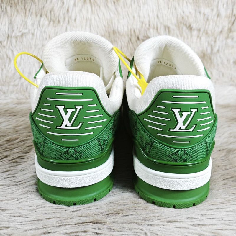Louis Vuitton Louis Vuitton Green and White Trainer Sneakers 0079 Size US 9.5 / EU 42-43 - 3 Thumbnail