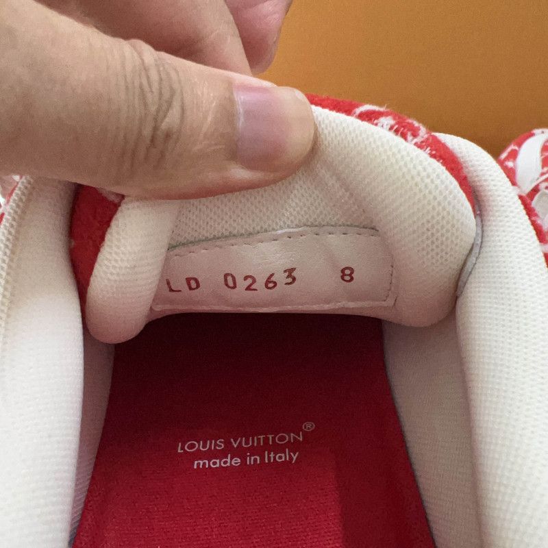 Louis Vuitton Louis Vuitton Red White Trainer Sneakers 0079 Size US 8.5 / EU 41-42 - 5 Thumbnail