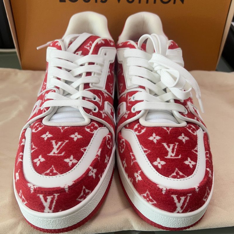 Louis Vuitton Louis Vuitton Red White Trainer Sneakers 0079 Size US 8.5 / EU 41-42 - 2 Thumbnail