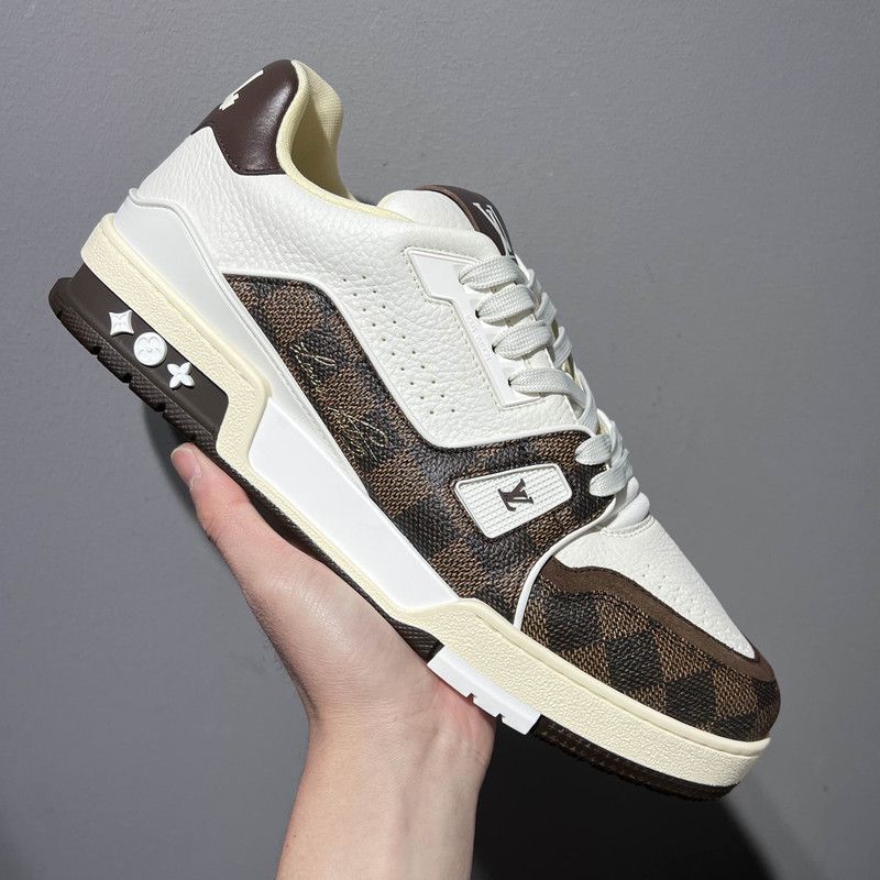Louis Vuitton Louis Vuitton Trainer Low-Top Sneakers in White/Brown 0079 Size US 8.5 / EU 41-42 - 16 Thumbnail