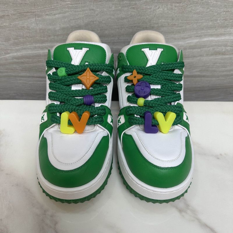Louis Vuitton Louis Vuitton Trainer Maxi Low-Top Sneakers White Green 0079 Size US 11 / EU 44 - 2 Thumbnail