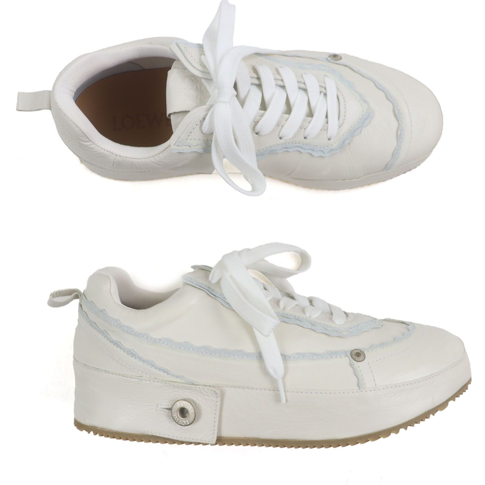 Loewe Loewe Loewe Deconstructed Leather Sneakers Leather Shoes 592301 DUTY FREE for USA Size ONE SIZE - 6 Thumbnail