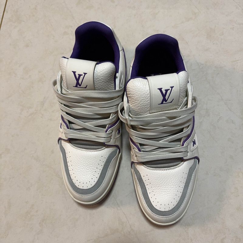 Louis Vuitton Louis Vuitton Trainer Low-Top Sneakers with Purple Highlights 0079 Size US 8 / EU 41 - 2 Thumbnail