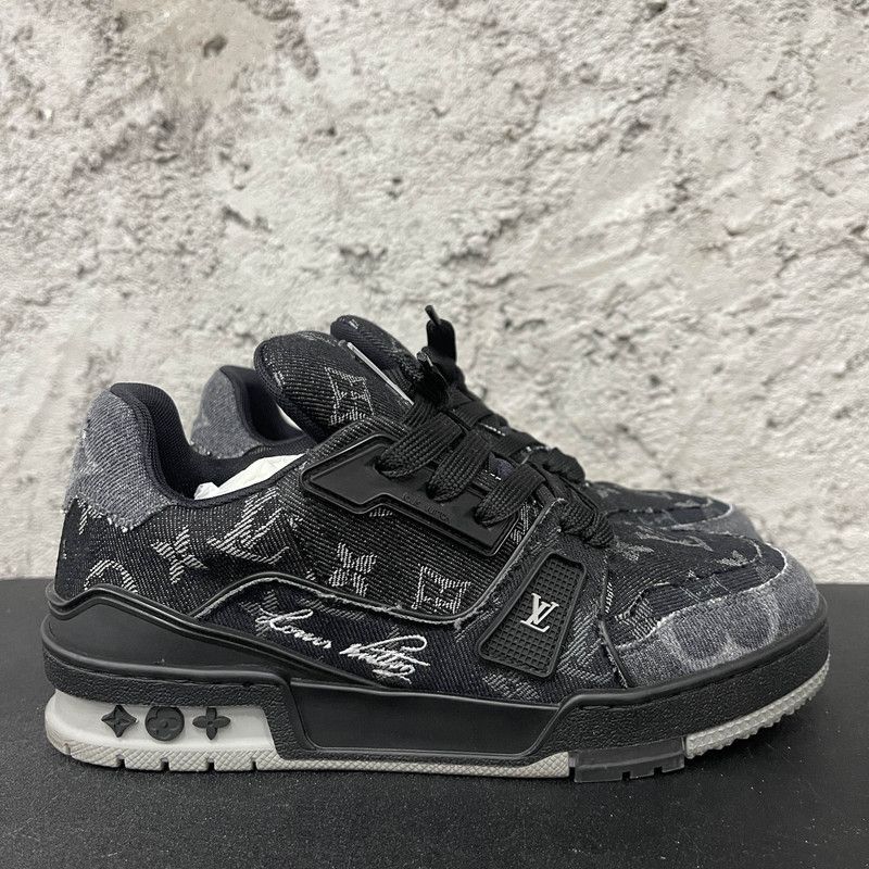 Louis Vuitton Louis Vuitton Black Denim Low-Top Trainer Sneakers 0079 Size US 7.5 / EU 40-41 - 7 Thumbnail